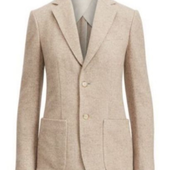 Polo Ralph Lauren women's Tweed Blazer Soft Tan - Picture 3 of 4